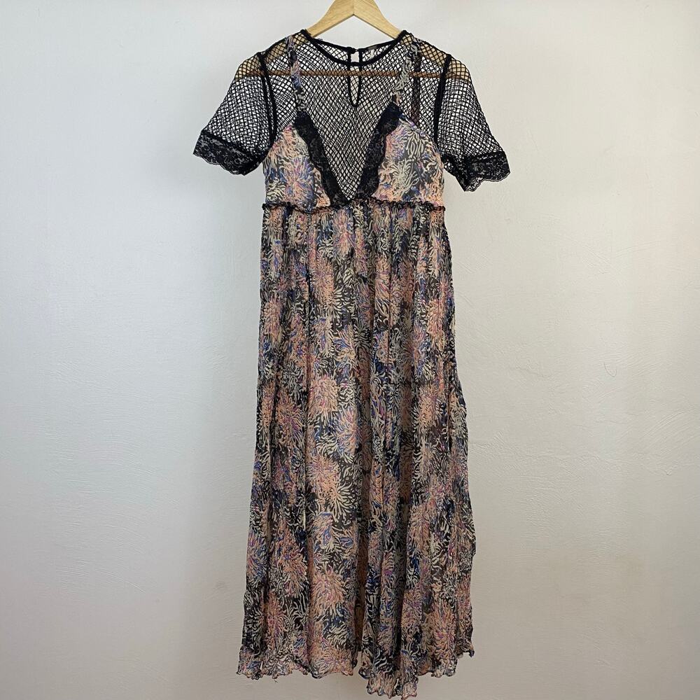 Free People Friar Park Dress - Black Motif - Size XS